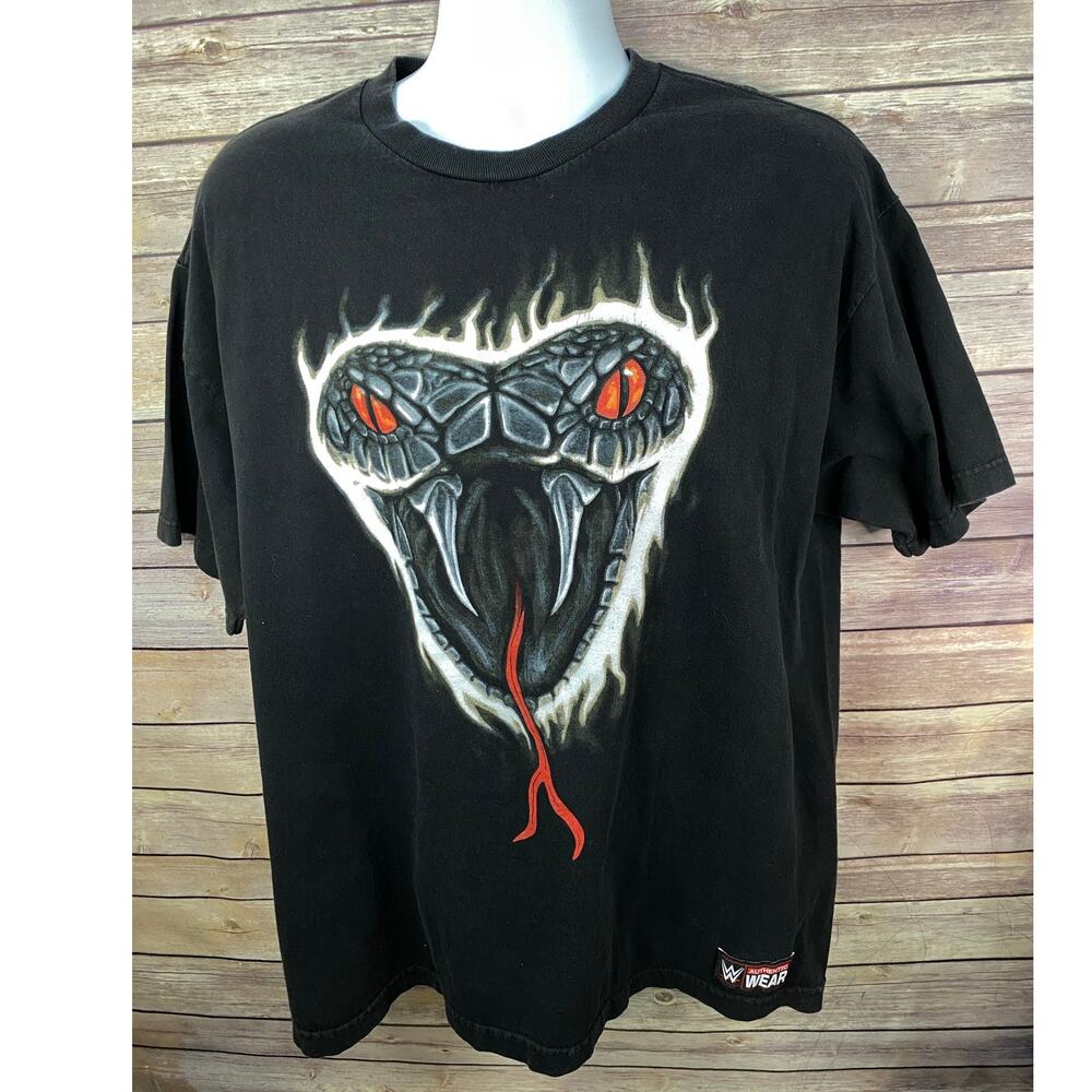 WWE Randy Orton RKO Snake Wrestling T-shirt Black Mens Size XL Wrestling Tee